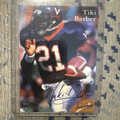 Tiki Barber 1997 Genuine Dream Picks Auto #/5000 Giants Rookie