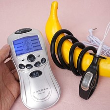 Männer E-Stim Shock Penisring Extender Anal Butt Plug Ballstretcher Sexspielzeug