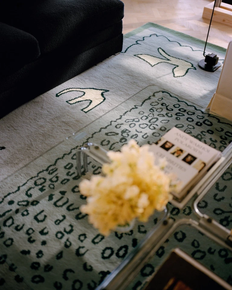 Hand-Tufted Wool Rug 9x12 – Handmade Scandinavian Abstract Modern Area Rug - Image 3 of 4