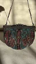 Walborg Multi Color Beaded Evening Purse Handmade In Belgium Antique 1930s