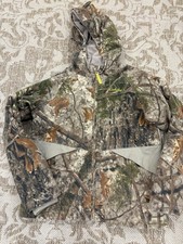 Cabelas Zonz Woodland Camo Hooded Jacket Youth L Boys Full Zip Hunting Outdoors