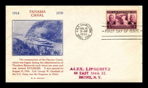 US COVER PANAMA CANAL 25TH ANNIVERSARY FDC SCOTT 856 GRANDY CACHET