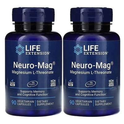 2 PACK Neuro-Mag Magnesium L-Threonate from 2000 mg Magtein Life Extension BEST
