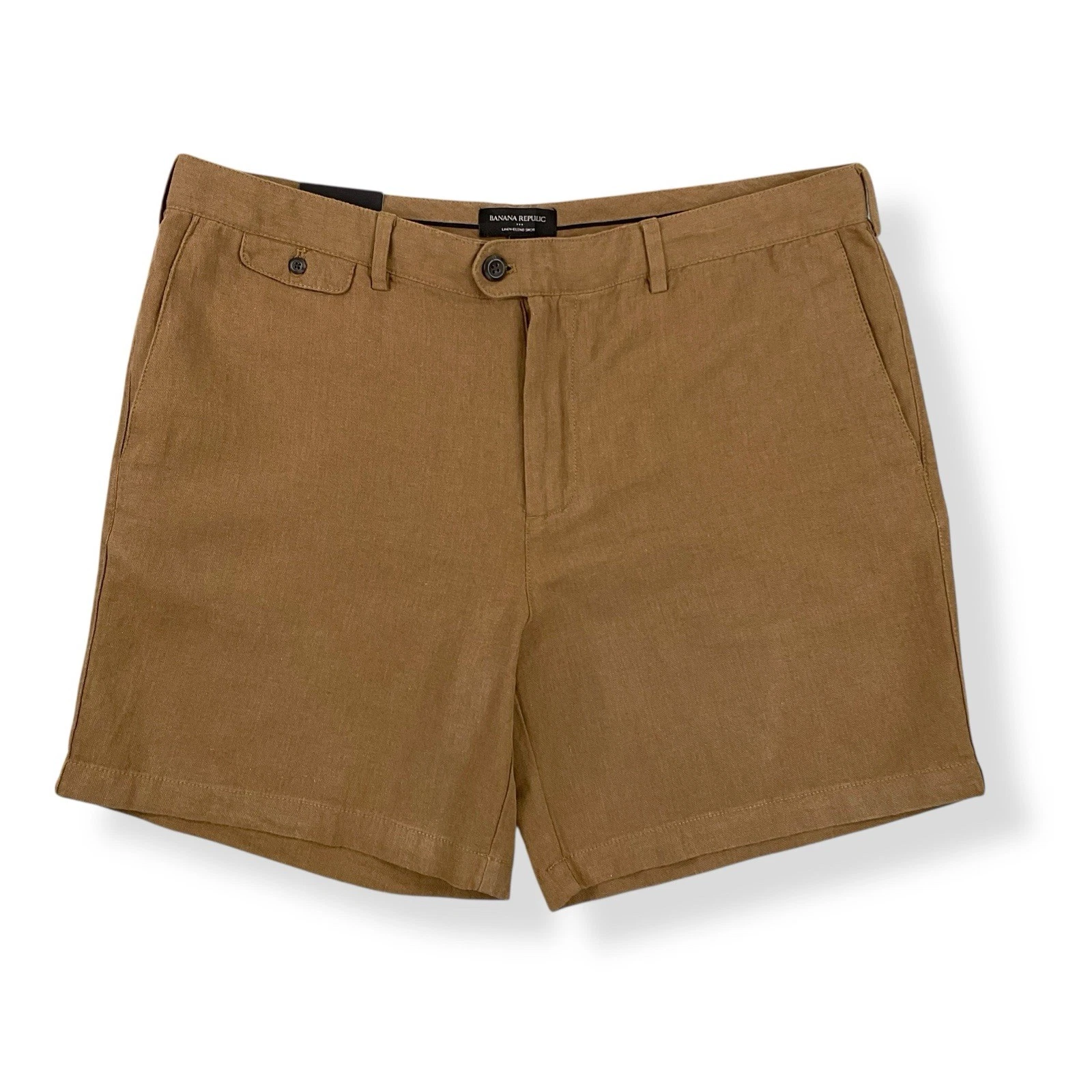 Banana Republic Shorts Men Size 38 Brown Linen Blend Slim NWT