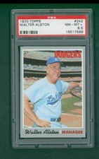 1970 Topps Baseball Card - #242 Walt Alston, PSA 8.5 NM/MT+