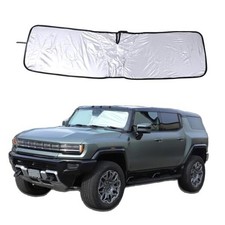 Windshield Sun Shade Compatible with Hummer EV Accessories 2024 2025 silver