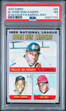 1970 Topps NL Home Run Leaders baseball card, graded NM 7, #65 in the set HOF