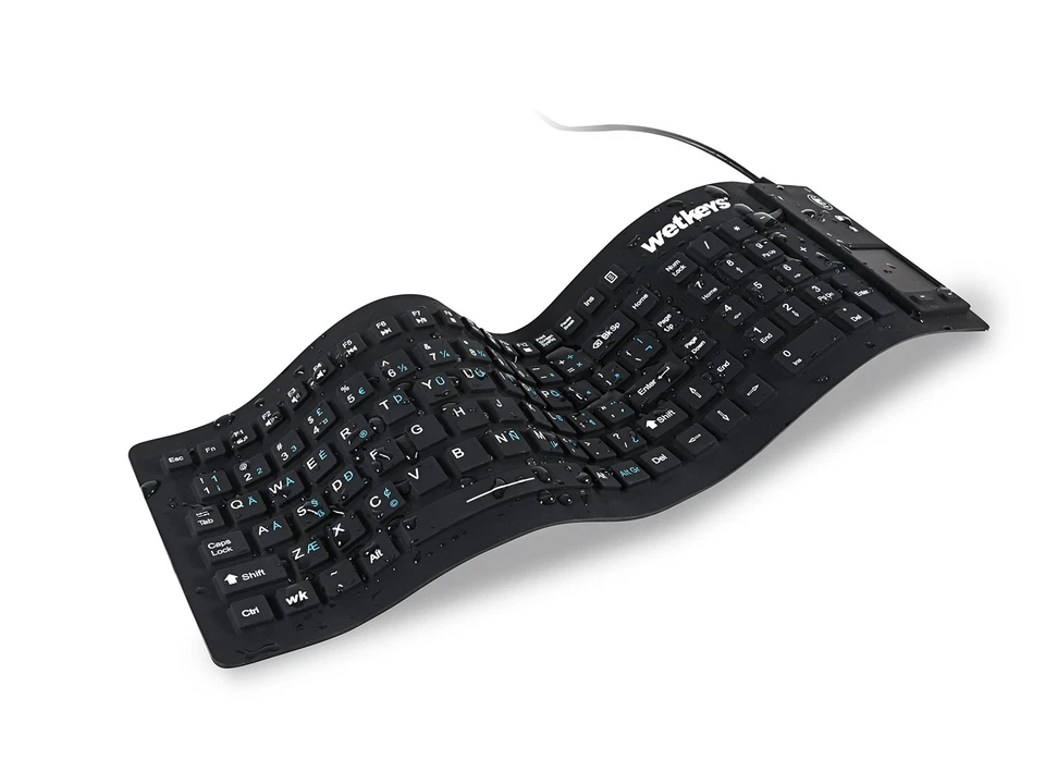 "Flex Touch Full-Size Flexible Silicone Washable Keyboard with Touchpad and O... - Image 2 of 3