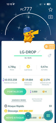 Shiny Pikachu TCG Hat Blue Cap 2022 Pokemon Go