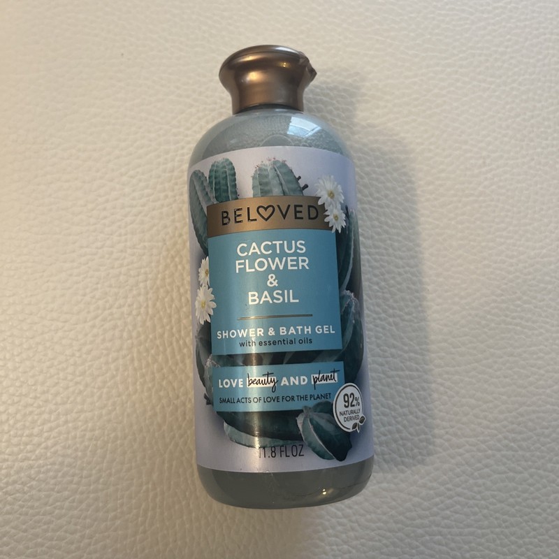 Beloved 11.8oz Cactus Flower & Basil Shower & Bath Gel w/Essential Oil