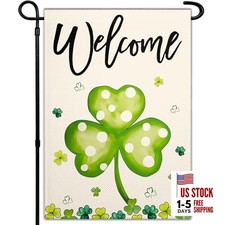 St Patricks Day Garden Flag for Outside 12x18 Inch Double Sided Irish Garden
