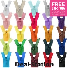 Invisible Nylon Zip Zips Zipper Lace Concealed Closed End Sewing 20cm up to 65cm
