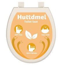 Toilet Seat Round 16.5 Inch with Quick Release-Quick Connect, Round Toilet Li...