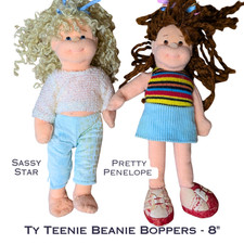 Ty Teenie Beanie Boppers Lot of 2 Sassy Star Pretty Penelope 8" Poseable 