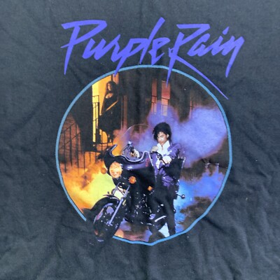 Prince Purple Rain T-Shirt Womens Size L Black | eBay
