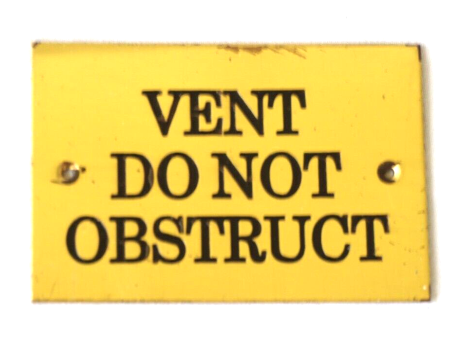Boat  Yacht Caravan Solid Brass engraved Vent do not obstr  Sign Label Nameplate