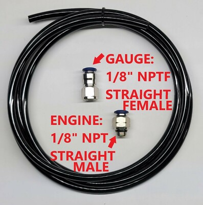 AUTOMETER & VDO BOOST VACUUM TURBO GAUGE PUSH TO CONNECT LINE KIT M10x1.0 1/8NPT