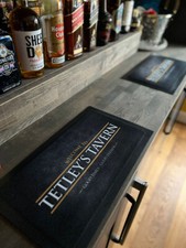 Personalised Bar Mat | Custom name - Grey grunge Bar runner - bar accessories