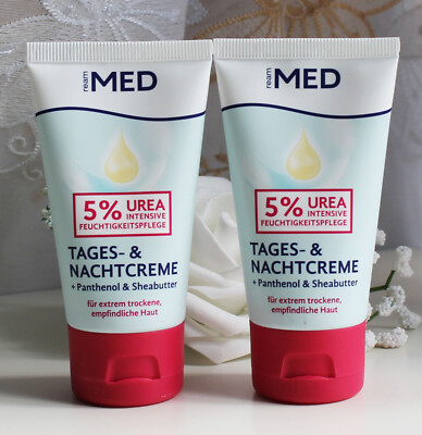 2x50ml REAM MED Gesicht Tages / Nachcreme Intensive Feuchtigkeitspflege 5%Urea