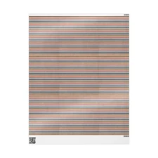 Tan Red Blue Striped Print Wrapping Papers