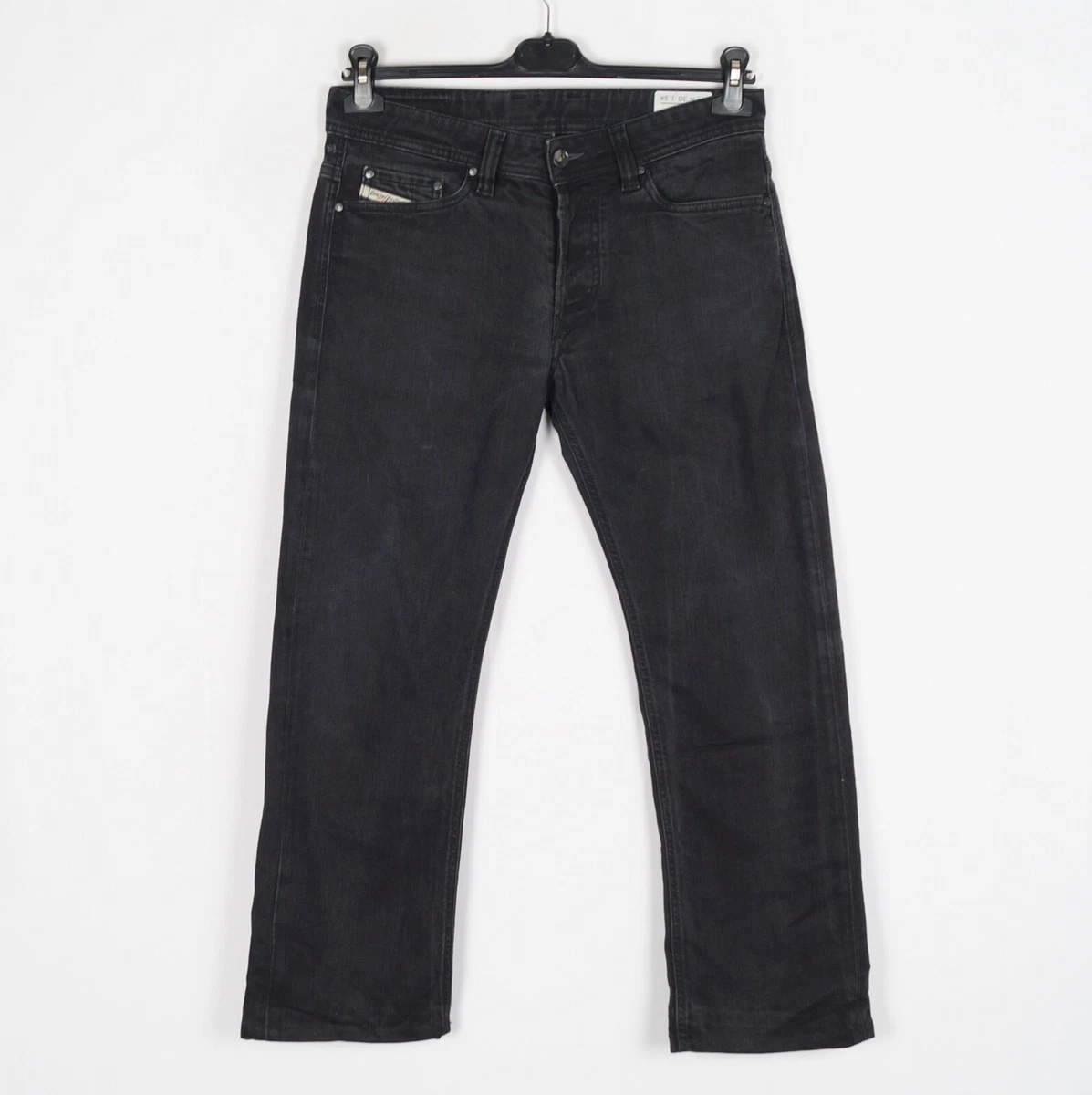Pantalon Diesel En Cuir Et Satin Noir - Taille 34/36 - Style Chino - Occasion En Super état