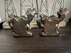 Pair Vintage 1930s Dodge INC Western Bookends Cartoon Cow Bronzed Metal Org Bell — photo 4