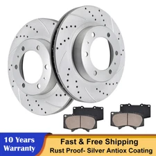 319mm Front Drilled Disc Rotors Brake Pads Fit Toyota Tacoma 4Runner FJ Cruiser