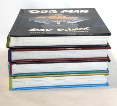 Dav Pilkey Dog Man Series Lot 4 Hardcover Books Illustrated