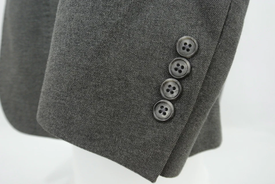 Steven Alan 2 Btn Sport Coat Jacket Gray 100% Cotton Patch Pocket Slim 44 R - Image 2 of 4