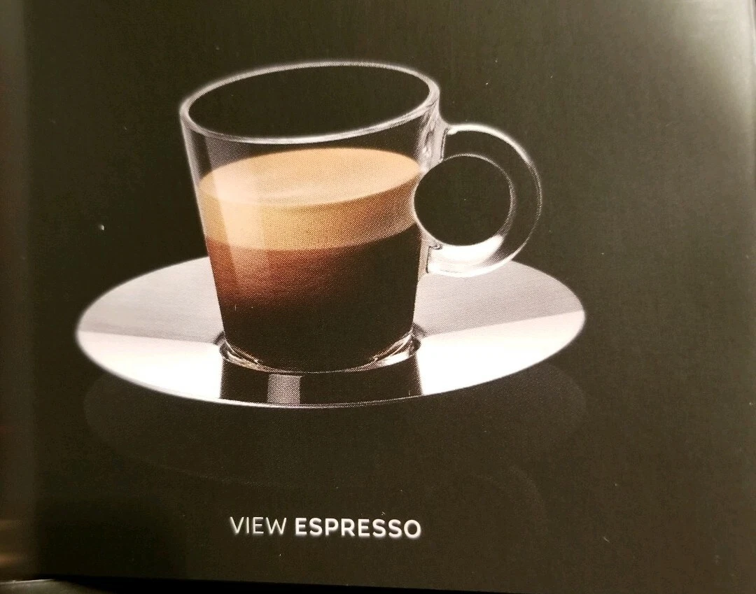 Nespresso View Collection set 2 Espresso Cups and 2 Stainless Steel  Saucers