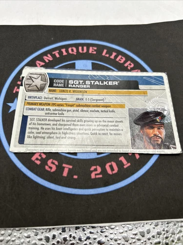 GI Joe ARAH. 2011 SGT Stalker. V13. File Card