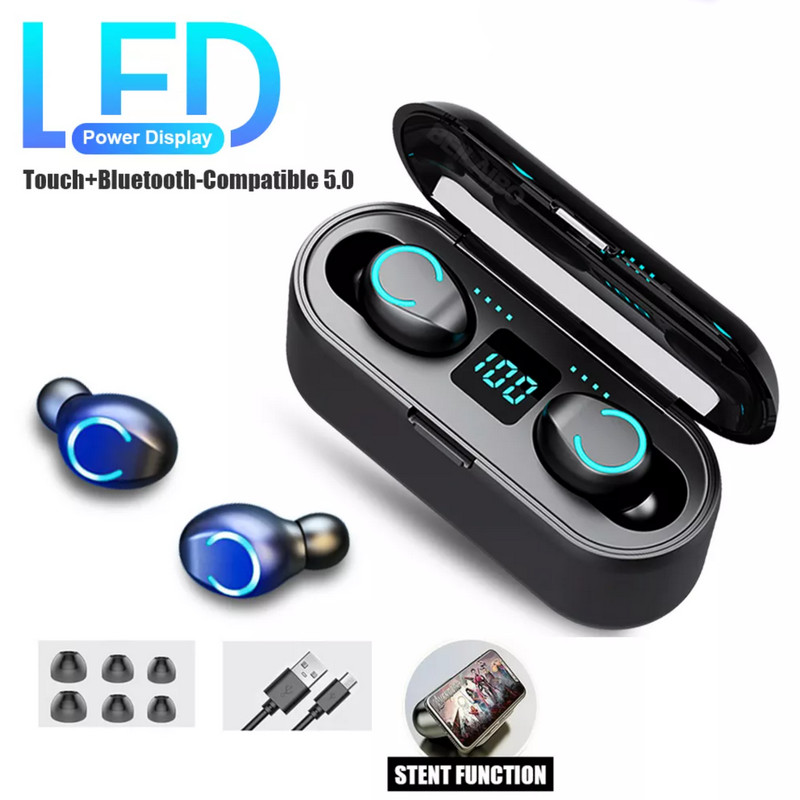 Cuffie Bluetooth in-ear Touch Control senza fili con custodia per iphone android foto 3