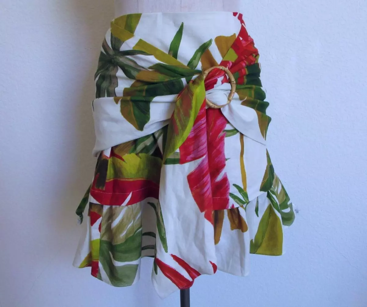 Linen wrap cheap mini skirt