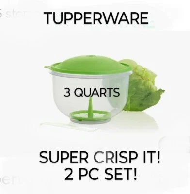 TUPPERWARE LARGE LETTACE SUPER CRISP IT KEEPER Green Seal & Spike LAST LONGER