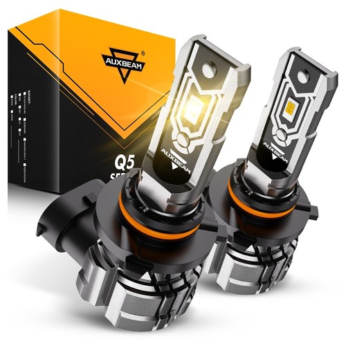 AUXBEAM 9005 LED Headlight Bulbs High Beam Super White 6500K Amber 3000K Canbus - Picture 12 of 14