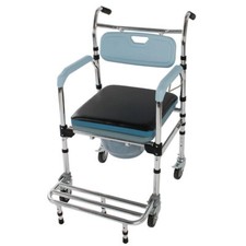 US Elderly Bath Shower Chair Bathroom Toilet Seat Rolling Wheelchair Heavy Duty