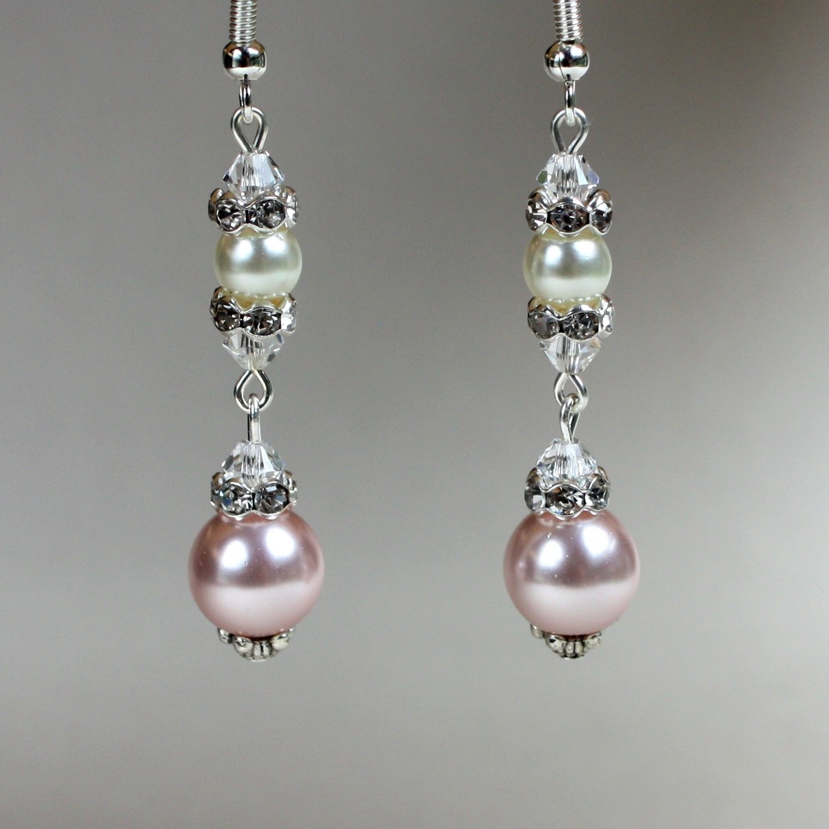 Complete Brdal Jewelry Set Blush Pnk Pearl Necklace Bracelet Earrngs Brooch n Rosalne