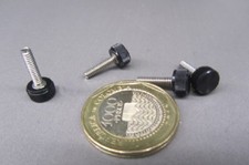 Plastic Black Stainless Thumb Screw, 5/16" Head Dia. x 4-40 x 1/2" Length, 25 Pc