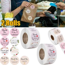 2Roll/1000PCS 1.5" Thank You Stickers Thank You for Supporting My Small Business