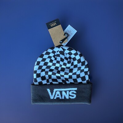 Vans Off The Wall Trip Check Bean Mütze   Beanie Cap / Gr.U Unisex Schwarz & Weiß