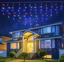 LED Lights, Flashing Stars, Holiday Party Decoration Red, White, Blue Lights