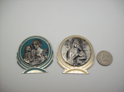 De colección ART DECO San José + Nuestra Señora del Perpetuo Socorro Visera Coche Clips de Metal, x - Imagen 2 de 16