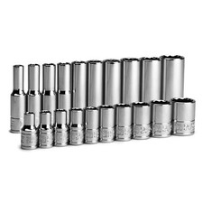 Capri Tools 14 In. Drive 12-point Socket Set 316 To 916 In. Sae 20-piece