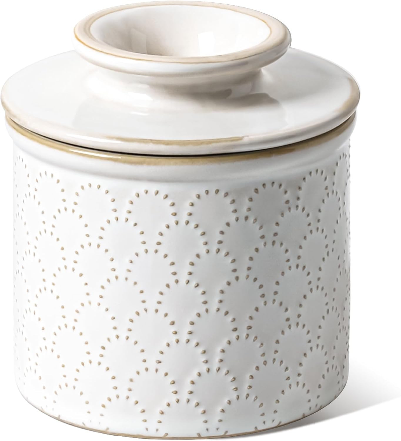 LE TAUCI Butter Crock, Butter Dish with Lid, Butter Container for Counter with W