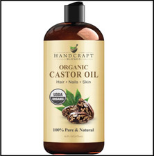 Premium Organic Castor Oil 100 Pure and Hexane-Free Cold-Pressed Beauty 16 fl.