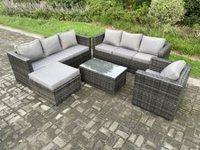 Fimous Rattan Garden Furniture Set Outdoor Patio Sofa Set with Coffee Side Table