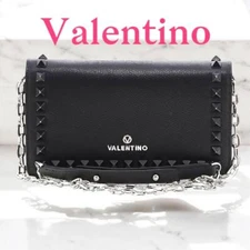 Mario Valentino NWT Black Foldover Flap Studded Crossbod