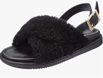 Pollini Kunstfell Pantoletten Sandalen - Leder Obermaterial & Innen Made in Italy Running Big
