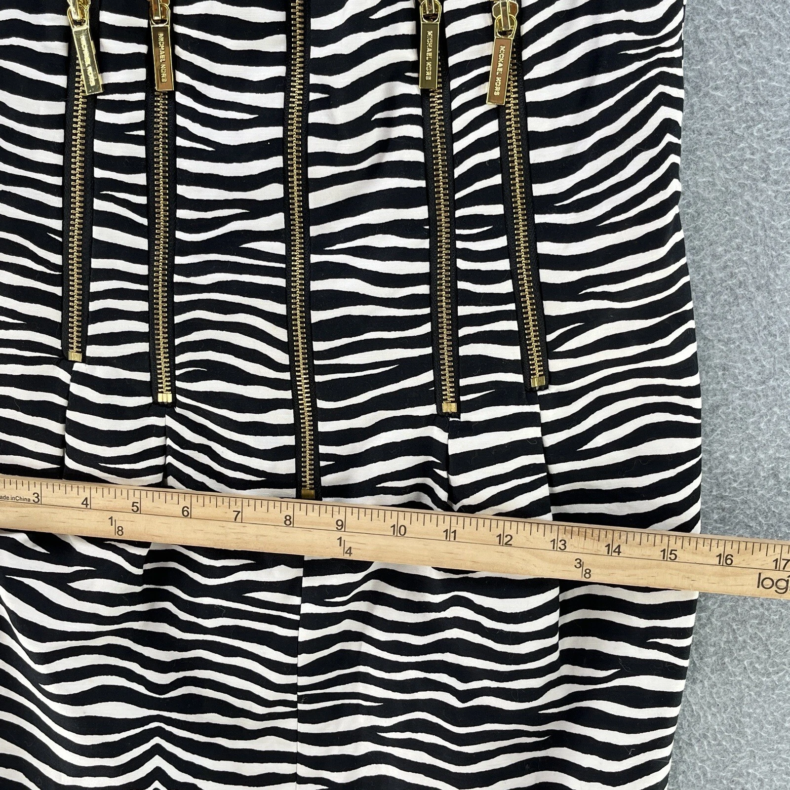 Abito da donna Michael Kors guaina Zise 0 stampa zebra abito aderente con cerniera