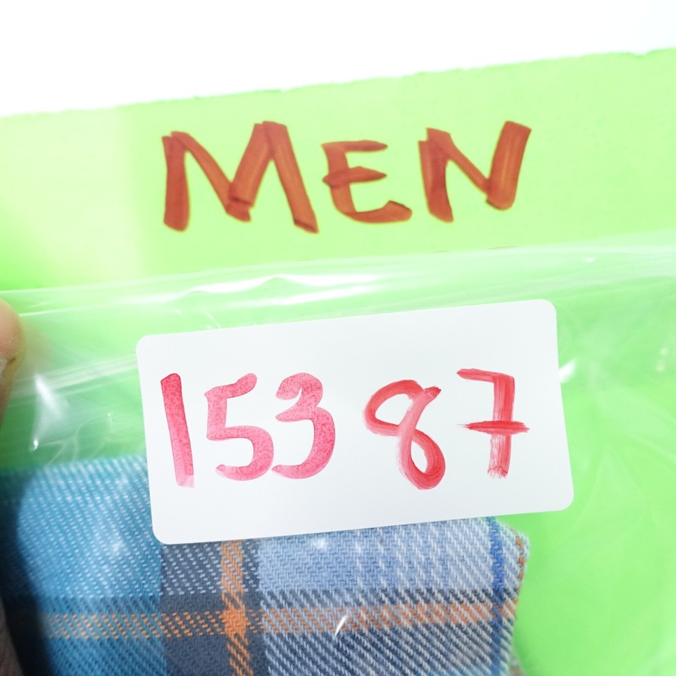 Old Navy Shirt Men's Medium Blue Plaid Pockets Long Sleeve Slim Fit